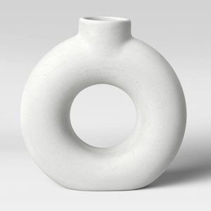 Project 62 H&M Textured Ceramic Donut Vase White